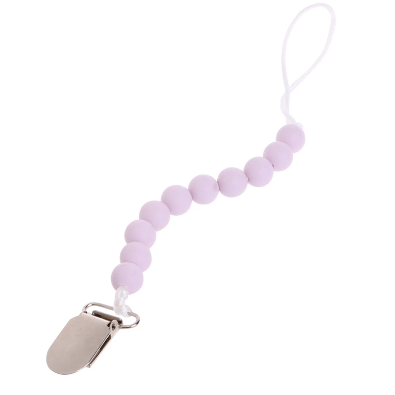Light Purple Детская пустышка для прорезывания зубов пустышка прищепка держатель на цепочке силиконовые игрушки для жевания ребенка - Цвет: Light Purple