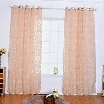 

Nordic Style Circle Bubble Shape Printing Beige Curtain Elegant Polyester Sheer Window Curtain Home Cafe Office Window Decor M/L