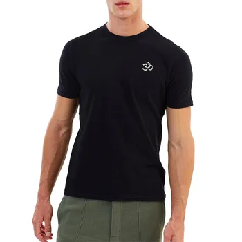 

Mens Aum Om Ohm India Symbol Embroidered Embroidery Casual T-Shirts Men Tee