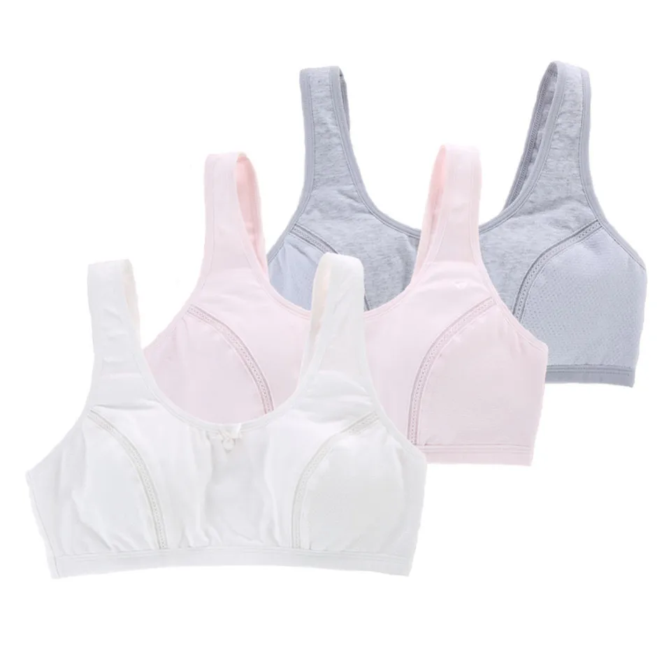 Pack of 3 WoFee Young Girl Padded Training Small Bust Sleeping Top Bra without Back Hooks BT51061