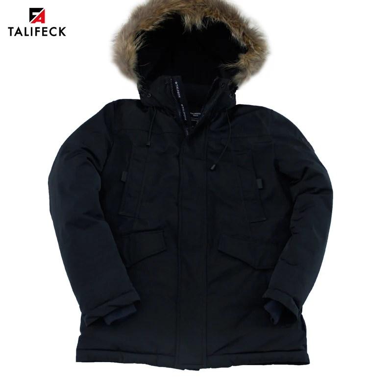 

TALIFECK 2020 New Arrivel Men's Cotton Thick Parkas Fashion Winter Jacket With Raccoon Fur Collar Removable Hooded Winter Coat