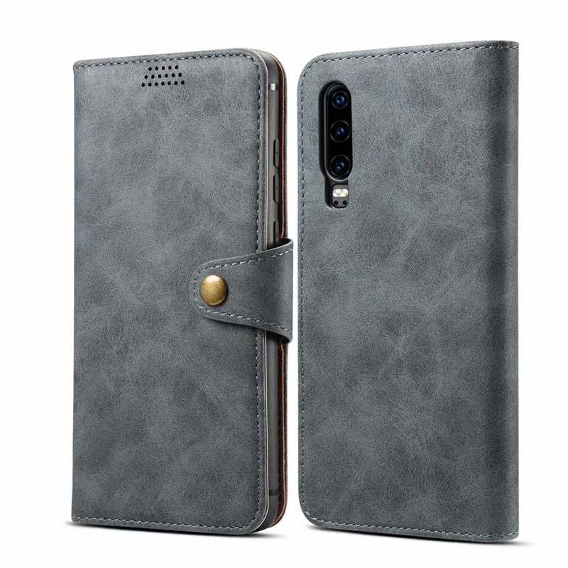 Кнопка Ретро Винтаж книжка кожаный чехол-портмоне с откидной крышкой для huawei P30 чехол huawei P30 Lite чехол Fundas P30 Lite чехол для телефона Coque