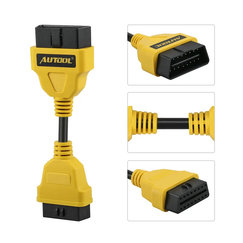 

AUTOOL 14CM OBD2 Extension Cable Car for Launch IDIAG/Easydiag/Pro/Pro3/V/GOLO/Mdiag extend obdii cable connector OBD adapter