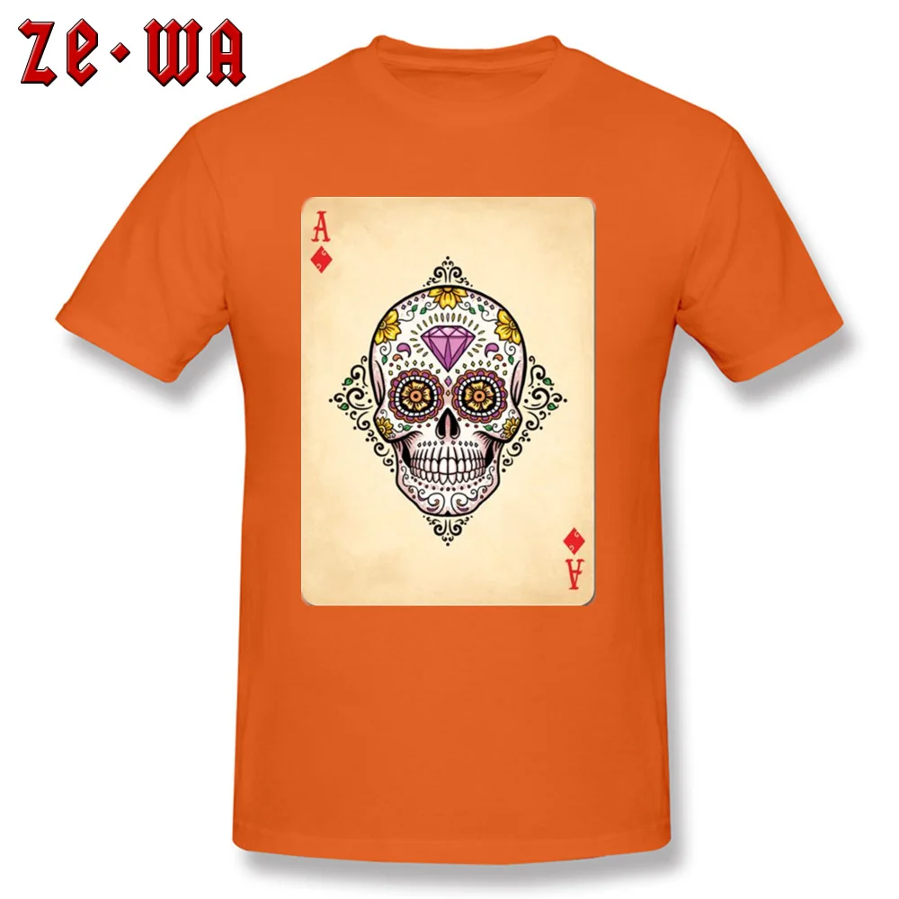Jork Skull Printed On Summer/Autumn 100% Cotton Fabric Crew Neck Youth Tops Shirt Custom T Shirts Newest Short Sleeve T Shirt Jork Skull orange