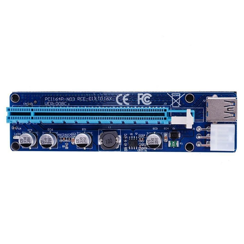 Ver008C 6Pin Pci-E 1X To 16X Riser Card удлинитель Usb 3,0 кабель для майнинга