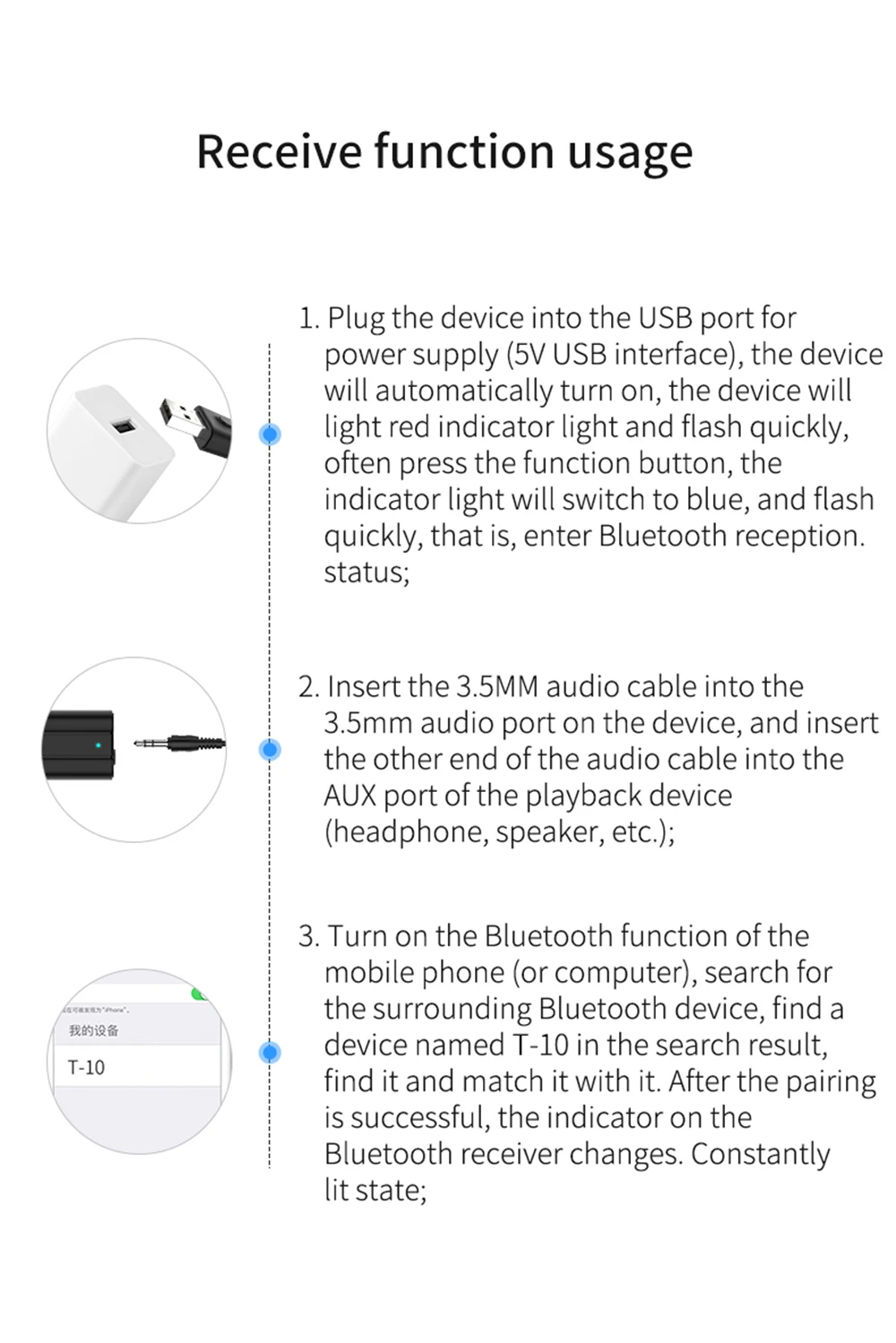 2 в 1 Bluetooth 5,0 передатчик приемник Автомобильный mp3 плеер 3,5 мм AUX стерео аудио музыкальный Ключ адаптер для ТВ ПК наушники