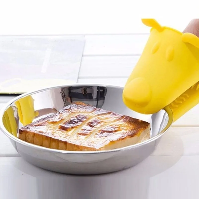 1pc Silicone Oven Glove Heat-resistant Finger Hand Clip Kitchen Doggie Shape Oven Holder Cake BBQ Baking Mitt Glove Cooking Tool (2)