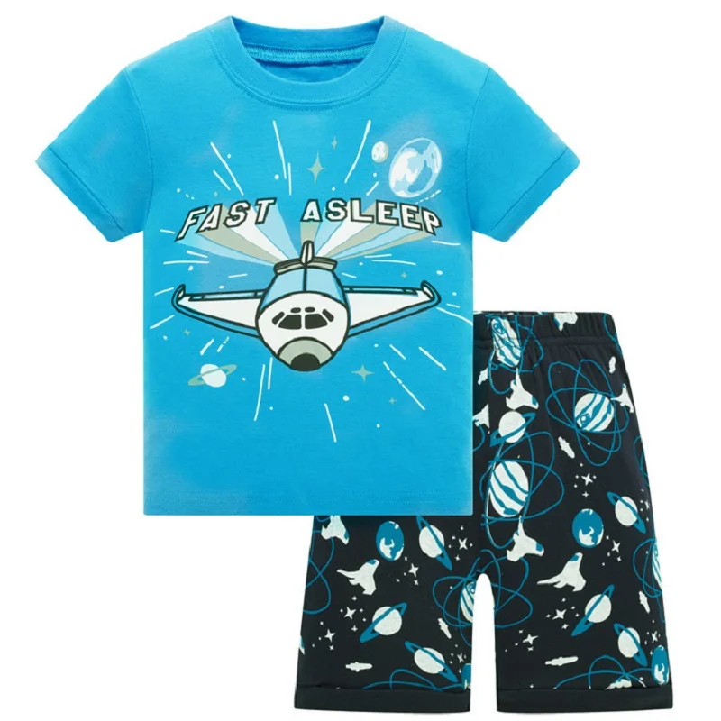 Retail! Brand Summer Kids Boys Whale Print Pajamas Short Sleeve Set Cartoon Pijamas Sleepwear Toddler Pyjamas Clothing