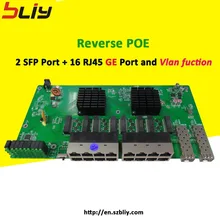 Poe переключатель обратный коммутатор pcb с 16 GE портами 2 sfp оптоволоконный порт poe коммутатор сетевой гигабитный коммутатор Vlan веб управляемый