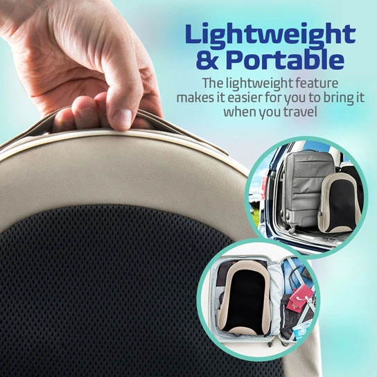 Shiatsu Portable Cordless Back Massage with Heat Deep Kneading Massager Car Seat (5)
