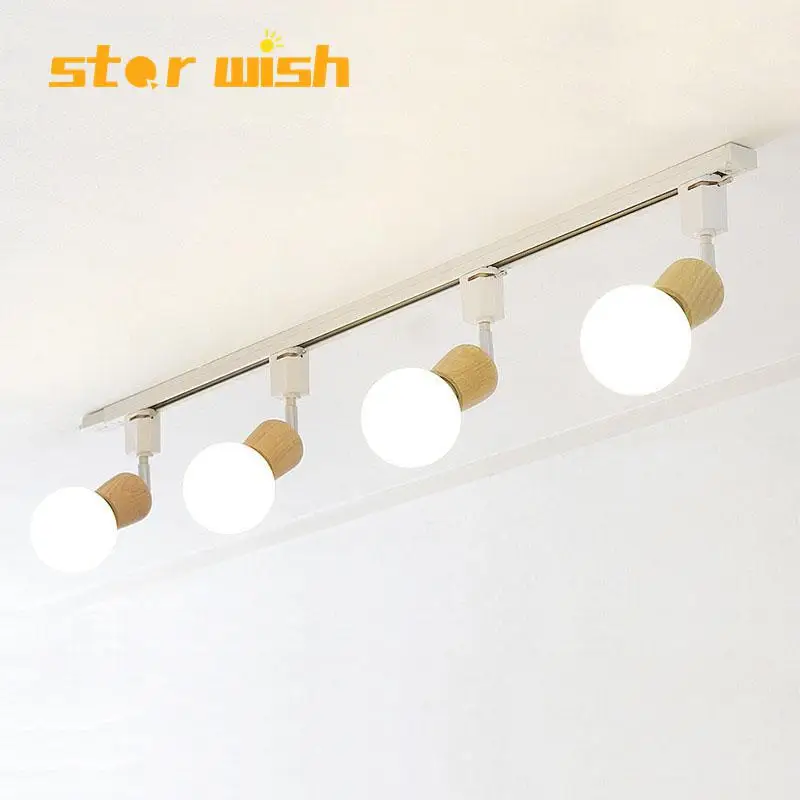 Modern Led Wood Track Light Direction Adjusted Rail Spotlights Led Wood Track Light Direction Adjusted