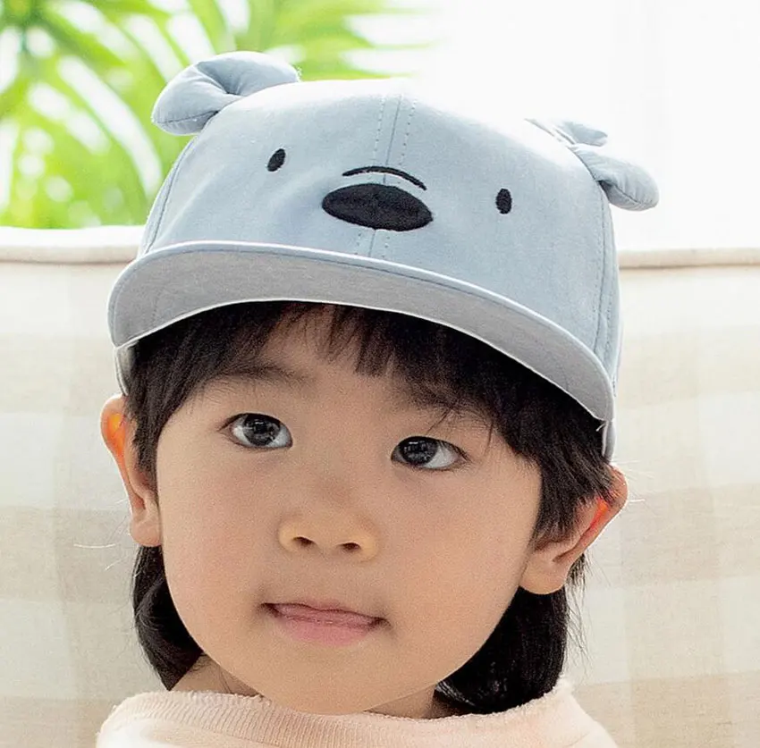 Children Baseball Cap For Kids Spring New Baseball Hat Adjustable Girl Boys Caps Cartoon Bear Embroidery Plat Brim Cap