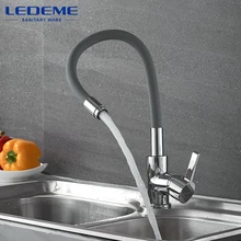 LEDEME Brass Kitchen Faucets Hot And Cold Water Thermostatic Faucets Chrome Basin Sink Square Tap Mixers Kitchen Faucet L4898 -9