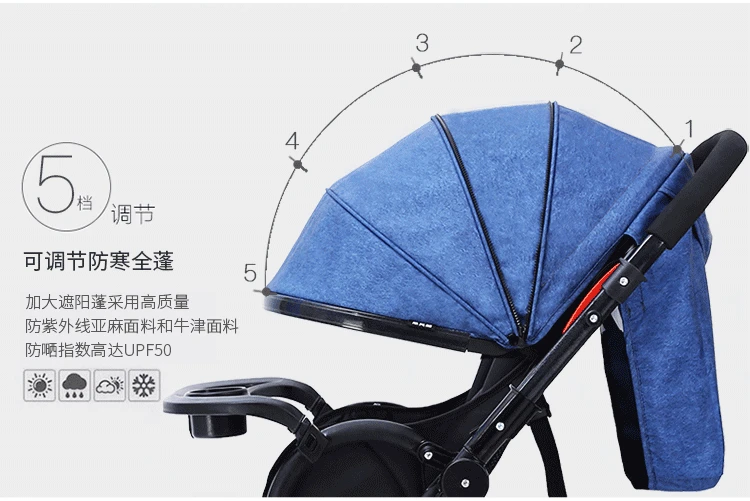 Портативная легкая Двусторонняя детская коляска для путешествий, детская коляска, коляска с высоким пейзажем