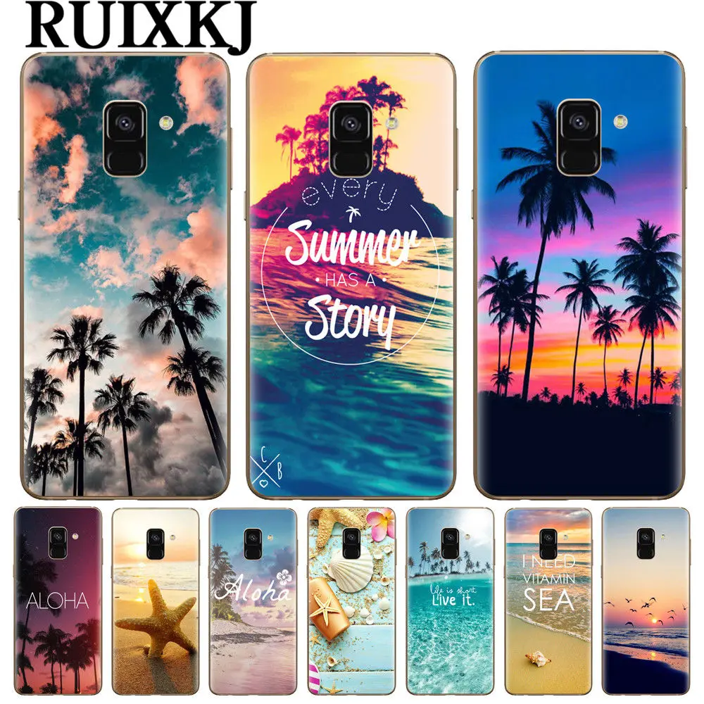 Мягкий силиконовый чехол для телефона RUIXKJ с летним пляжным рисунком Samsung Galaxy A3 A5 A7