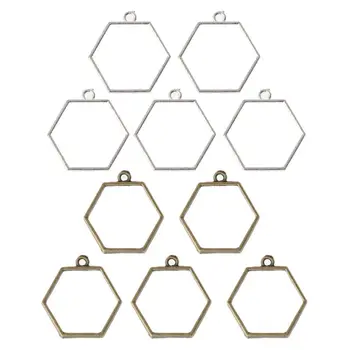 

5Pcs Hollow Frame Open Back Bezel Pendant UV Resin Pressed Flower Jewelry Making