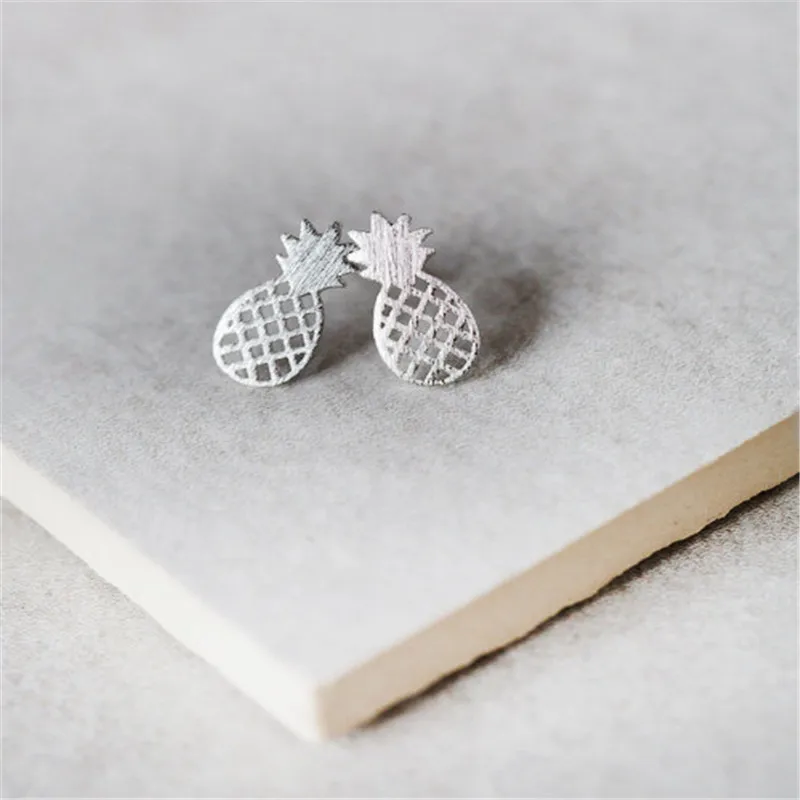 2016 модные милые серьги гвоздики в виде ананаса для женщин|stud earrings rose gold|pineapple stud