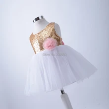 Милое детское горячие девушки блестками цветочные бантом сзади сетчатые платья, нарядная Одежда для танцев для маленьких принцесс 5 штук в партии