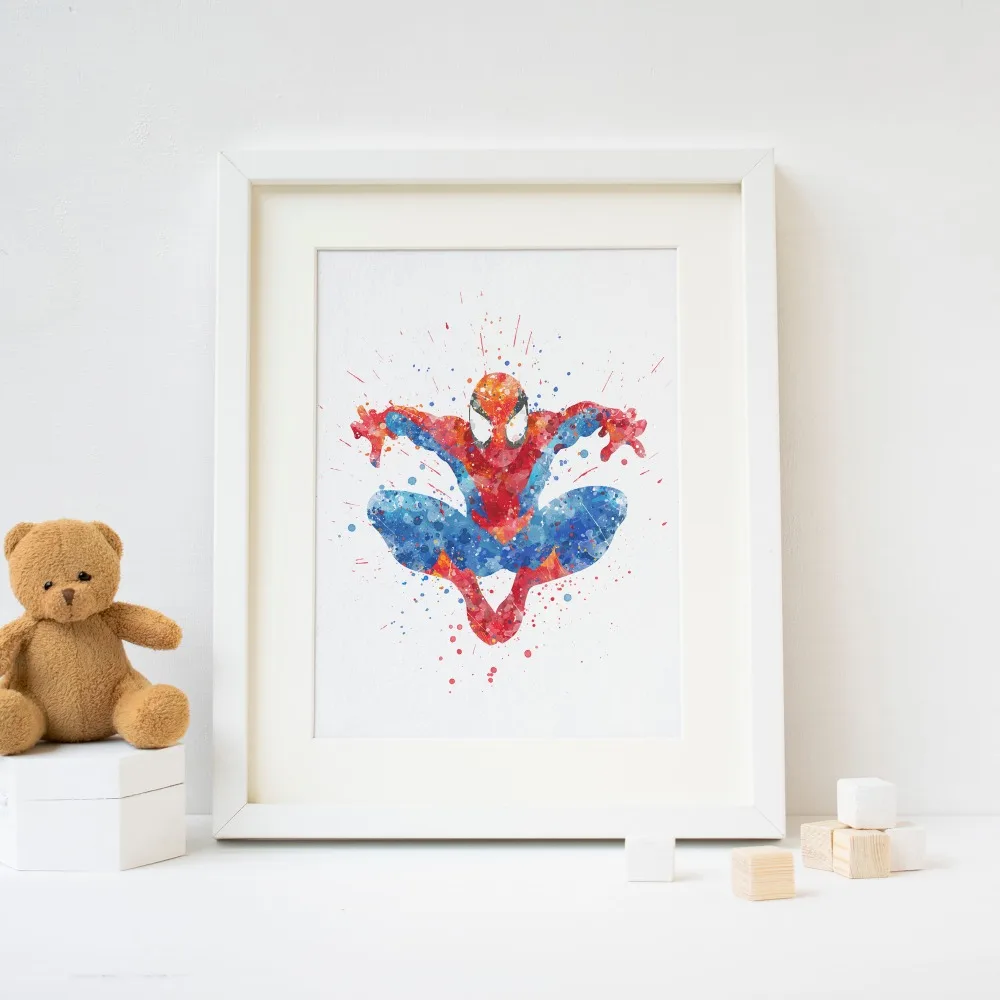 

Spiderman picture ,Spider man print. superhero Watercolor Poster Print, Kids Room wall Decor, baby Nursery Art ,Gift idea