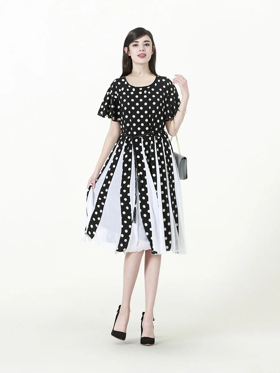 Vestidos de verano 2019 женское летнее платье с круглым вырезом и пышными рукавами а силуэт