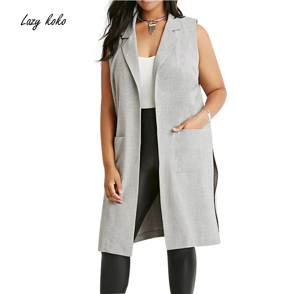 Lazy KoKo Plus Size New Fashion font b Women b font Clothing Open Stitch Casual Turn