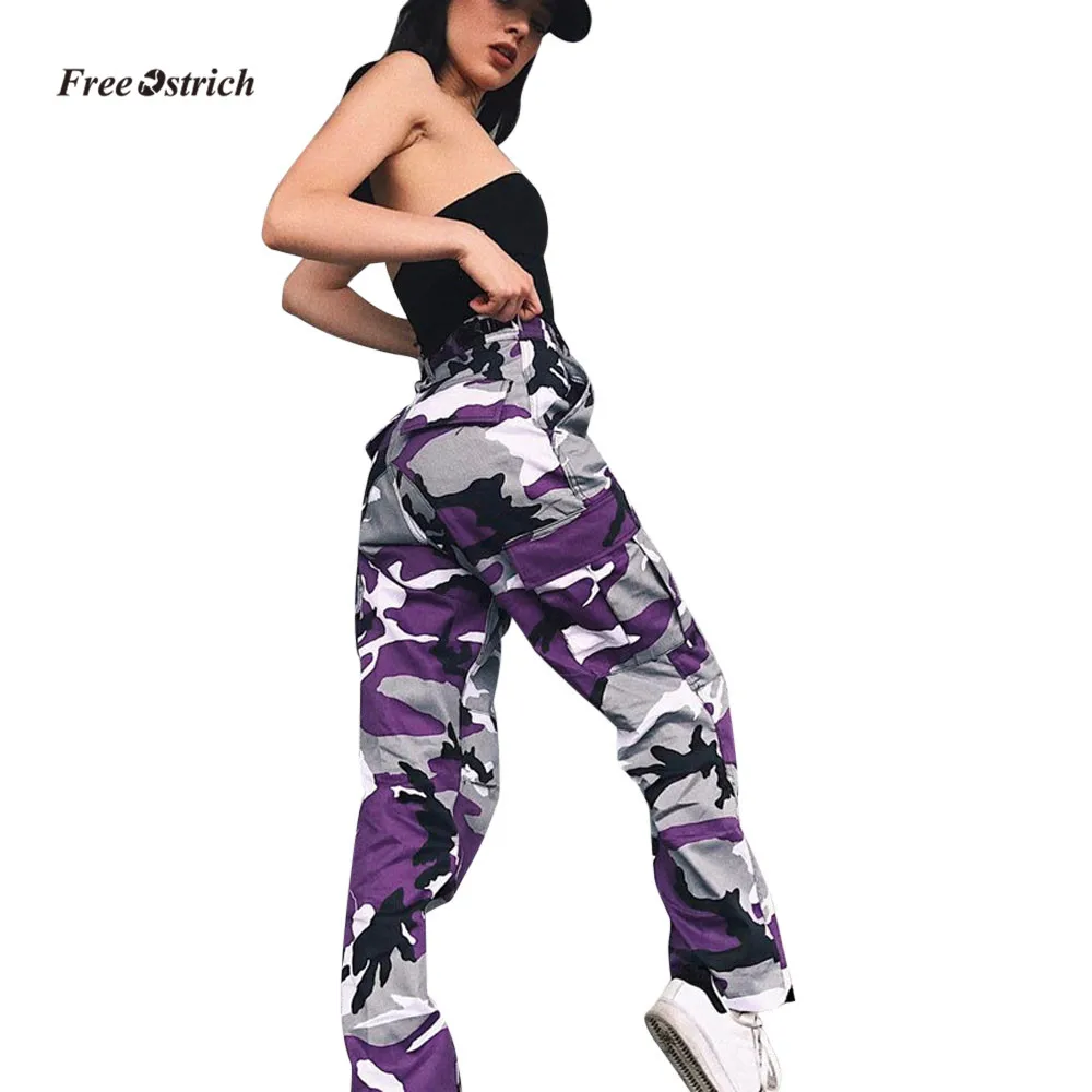 

Free Ostrich Clothes Women Jeans Women Sports Camo Cargo Pants Outdoor Casual Camouflage Trousers Jeans Pants long jean Pants