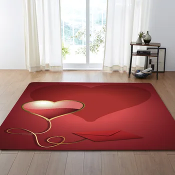 

7 Color DeMissir Red Heart Print Large Carpet For Living Room Non-slip Rug Children Play Mat tapete alfombra tapis salon teppich
