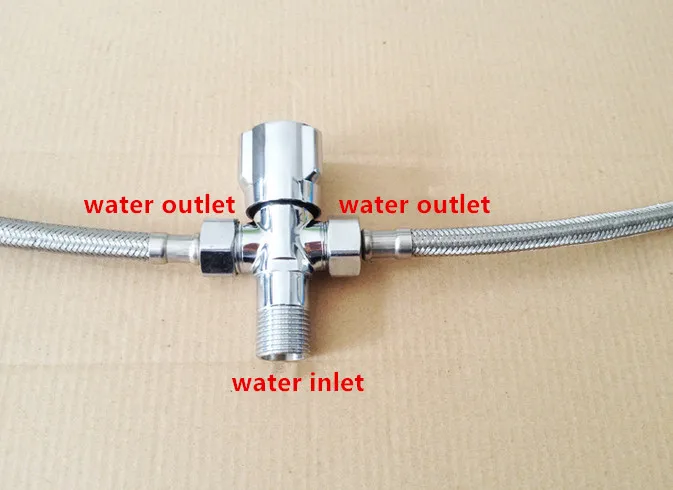 Бесплатная доставка 1/2 "хром отделка Медь туалет клапан наполнения Т-образный переключателем Биде Душ угловой клапан 3- отверстие