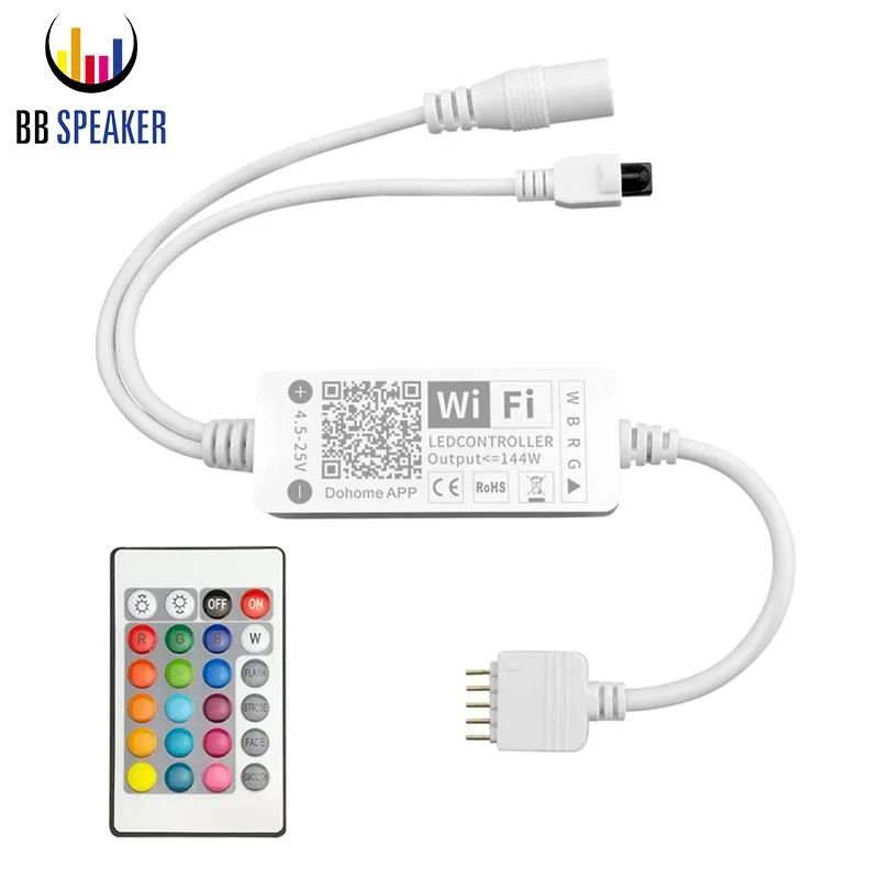 24 key rgb led strip light controller smart lighting led strip light controller wifi ir rgb rgbw dc45v25v 24 keys remote control alexa google home compatible hot sale 24 key rgb led strip light controller smart lighting led strip light controller wifi ir rgb rgbw dc45v25v 24 keys remote control alexa google home compatible hot sale