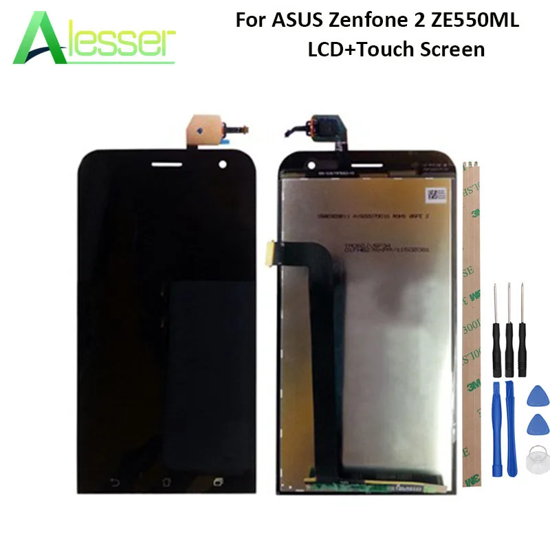 

Alesser For ASUS Zenfone 2 ZE550ML LCD Display And Touch Screen +Tools And Adhesive Digitizer Assembly Replacement 5.5''