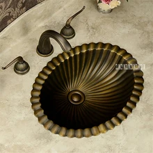 European-style Classic Full Copper Basin High-quality Home Bathroom Under Counter Basin Antique Copper Basin Retro Wash Basin цена European-style Classic Full Copper Basin High-quality Home Bathroom Under Counter Basin Antique Copper Basin Retro Wash Basin цены онлайн