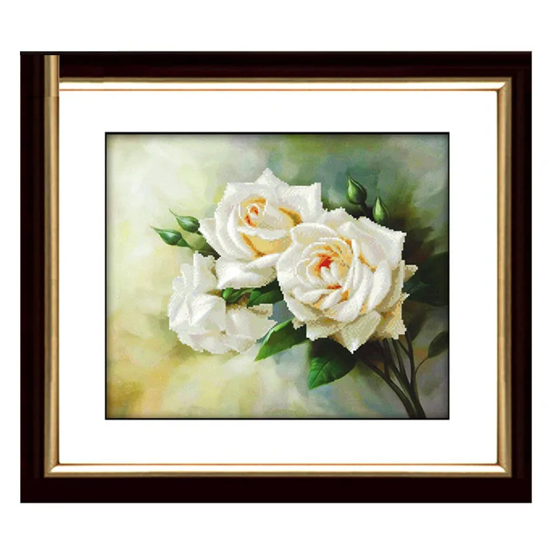 

Needlework,DIY DMC Cross stitch,Sets For Embroidery kits,Rose Flowers Patterns 3D Counted Cross-Stitching,Wall Home Decro