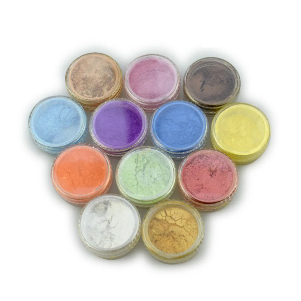 

New Hot 12pcs/set 12 Color Mica Pigment Powder for Soap Cosmetics Resin Colorant Dye Nail Art 998