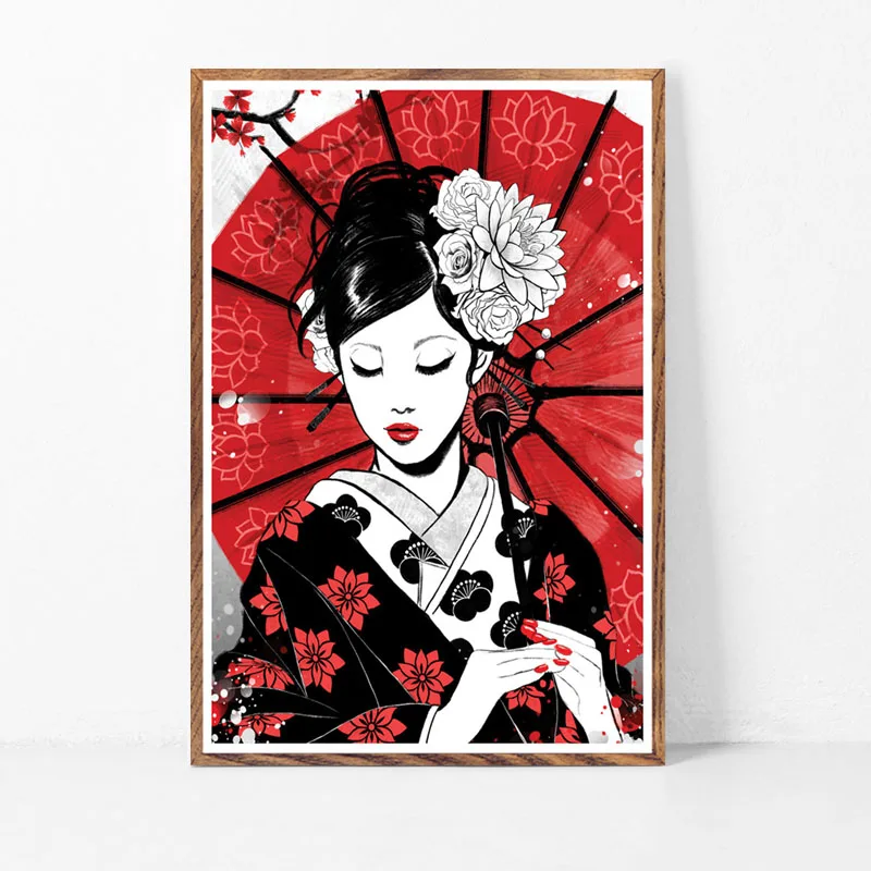 P514-Japan-Culture-Artwork-Samurai-Geisha-Art-Painting-Silk-Canvas-Poster-Wall-Home-Decor (2)