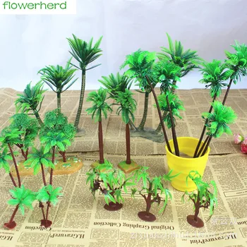 

20PCS Simulation Mini Plant Artificial Coconut Plant Arrangement Plastic Flowers Micro Landscape Props Wedding Home Decorative