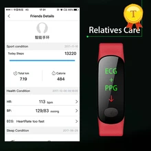 Ip67 Водонепроницаемый ppg монитора артериального давления ЭКГ bluetooth smart band фитнес-трекер умный Браслет для samsung s7 s8