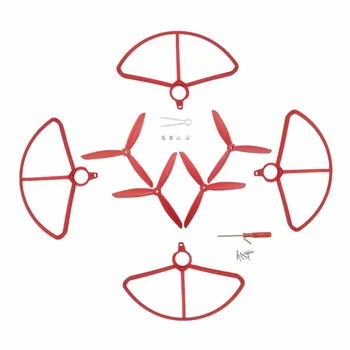 

4PCS protective cover + 4PCS upgrade three-bladed propeller for HS700 HS700D Brushless quadcopter Red upgrade accessory