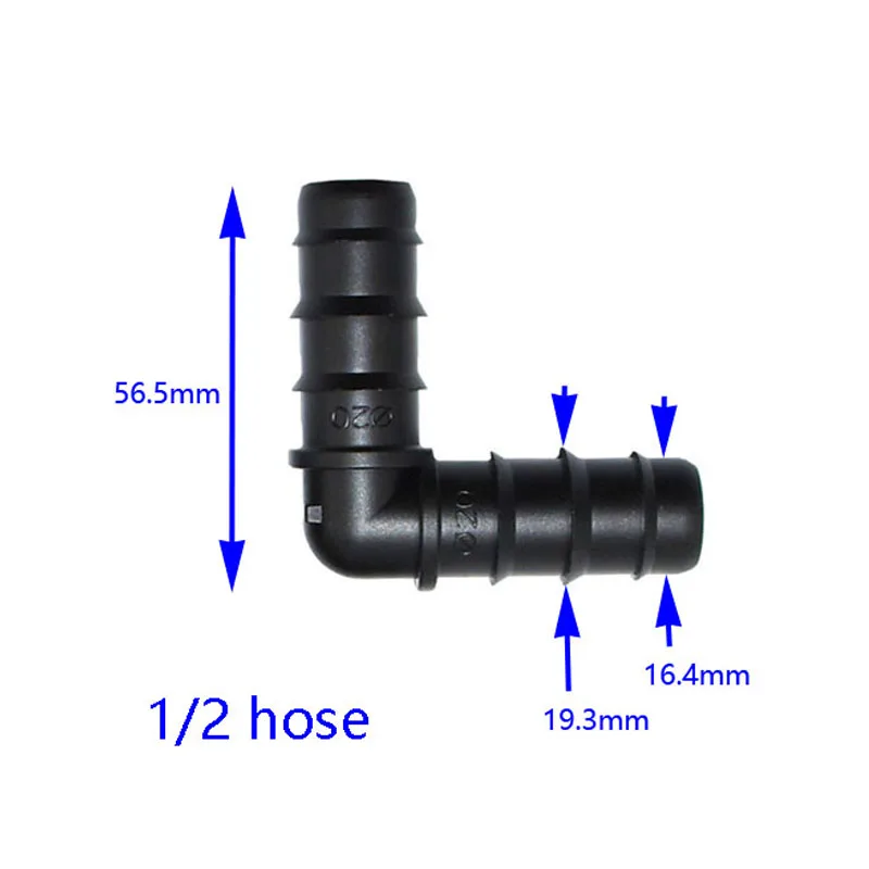 Irrigation 1/2 hose elbow barb 3/4 knee 90 degrees elbow hose repair connection adapter Irrigation System Fittings 4pcs 