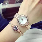 Часы-браслет из двух частей с браслетом Lady Quartz Модные студенческие часы 28 ①