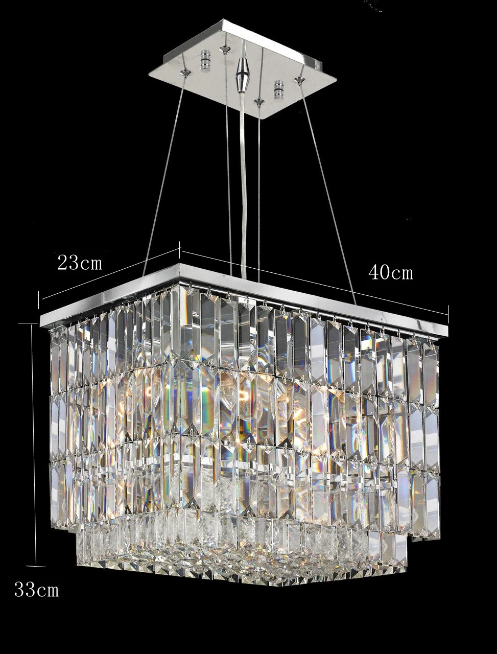 Модульная прямоугольник многоярусная w40cm квадратный Chrome светильники Люстра светильники Светодиодный домашнего освещения