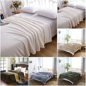 

CAMMITEVER Luxury Blankets Mesh Flannel Blanket Thickened Coral Fleece Soft Luxurious Solid Blanket for Sofa/Bed Soft Throw