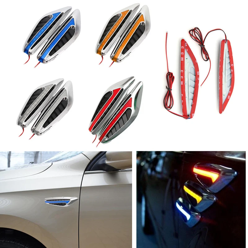 1 pair Universal  Car Steering Blade Light Auto LED Turn Signal Side Indication Lights Lamp