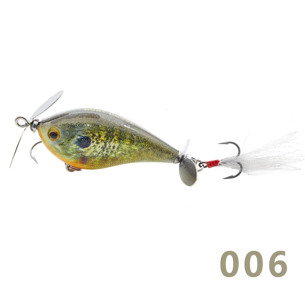 HuntHouse prop crankbaits новые рыболовные чудаки 6 см 13 г спиннинг приманка с Перо хвоста Бас Приманка whopper воблеры для prop карандаш - Цвет: 006