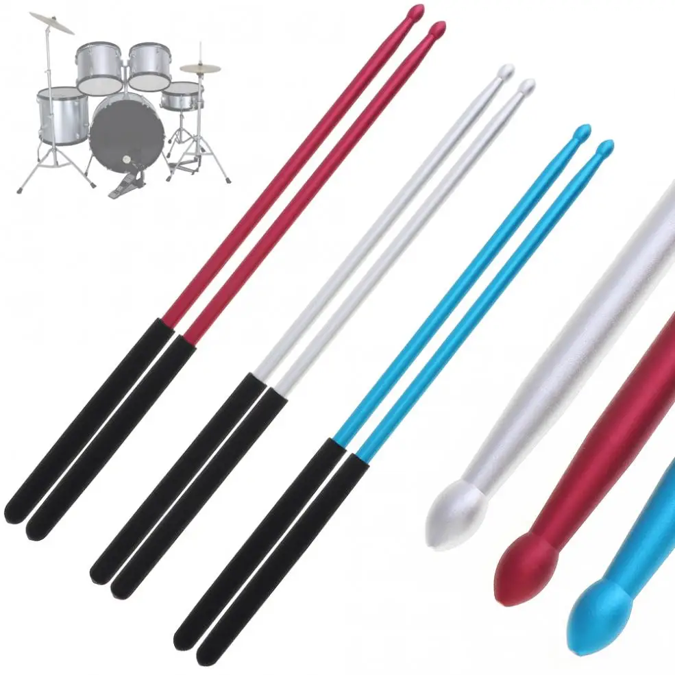 

5A Aluminium Alloy Drum Sticks for Jazz Drum and Dumb Drum Pad Practicing Strength Endurance Exercises with 3 Colors Optional