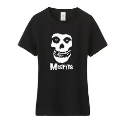 Модные женские туфли Misfits футболки лето хлопок короткий рукав Misfits черепа женщина девушка музыка футболка Топы OT-320