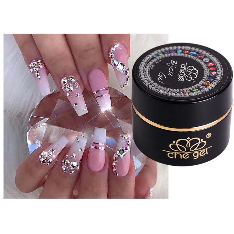 1pcs Adhesive Glue Nail Art Rhinestone Glitter Tip Crystal Decoration Pro Varnish UV Gel Polish Tool Manicure Accessory JI545