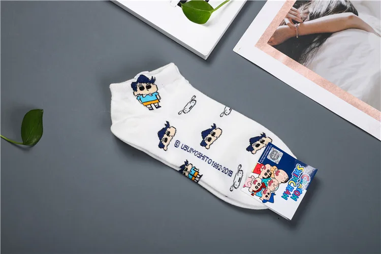 Носки с принтом Аниме Crayon Shin chan Toru Kazama Nohara Himawari Buriburi Zaemon Waniyamasan, женские хлопковые носки с забавными рисунками