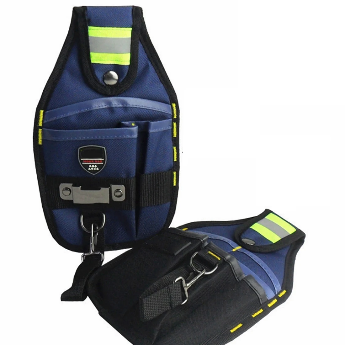 Blue 3 Pocket Professional Electrician Tool Bag Belt Pouch Utility