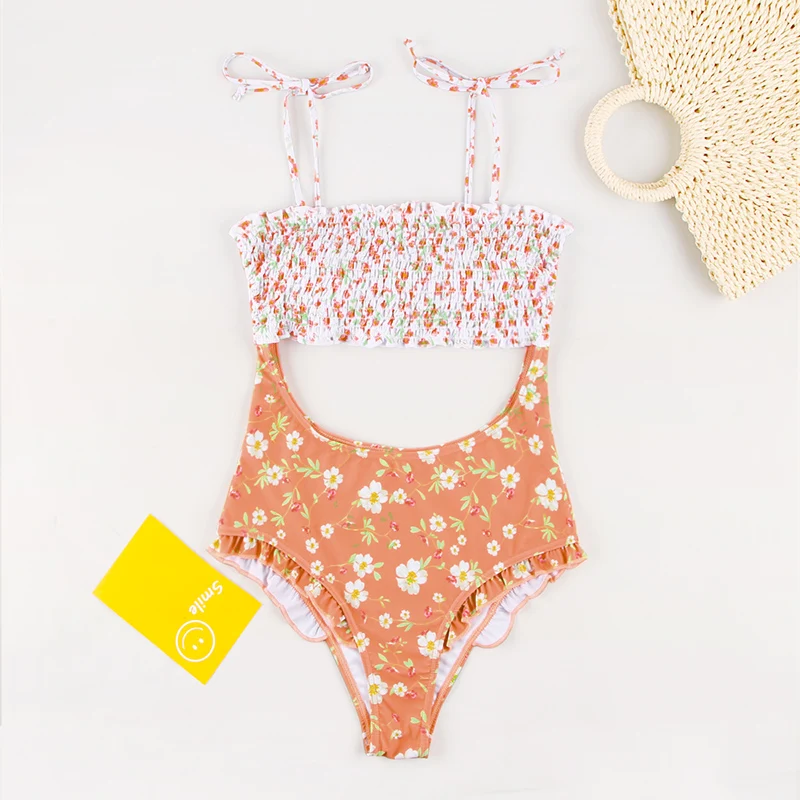 Billige 2019 Aushöhlen Badeanzug Frauen Strand Mode Hohe Qualität Bad Anzug Frauen Bademode Push Up Dot Druck Monokini Ein  stück Anzug
