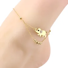 Новая мода Счастливый Слон металлический браслет на ногу из бисера браслеты ноги ювелирные изделия для женщин девушка подарок